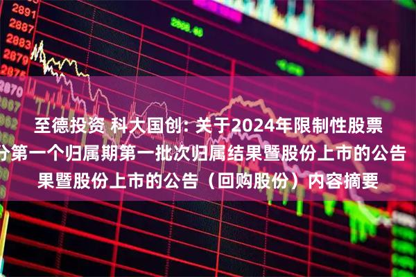 至德投资 科大国创: 关于2024年限制性股票激励计划首次授予部分第一个归属期第一批次归属结果暨股份上市的公告（回购股份）内容摘要