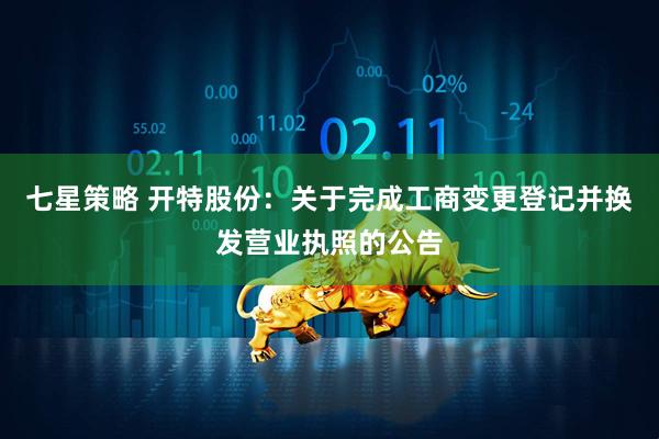 七星策略 开特股份：关于完成工商变更登记并换发营业执照的公告