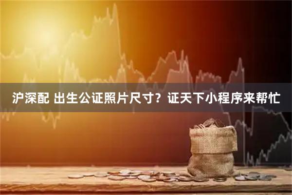 沪深配 出生公证照片尺寸？证天下小程序来帮忙