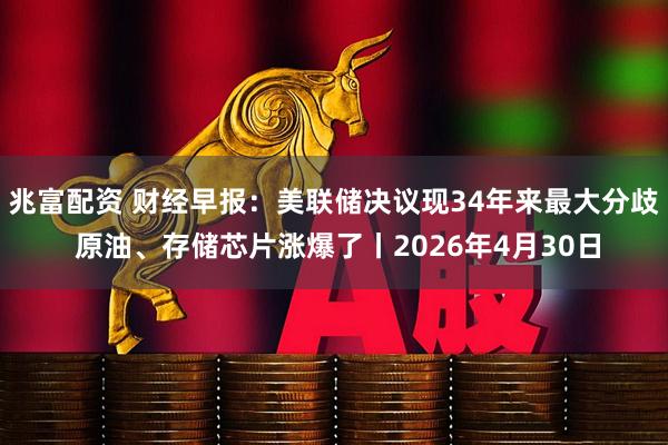兆富配资 财经早报：美联储决议现34年来最大分歧 原油、存储芯片涨爆了丨2026年4月30日